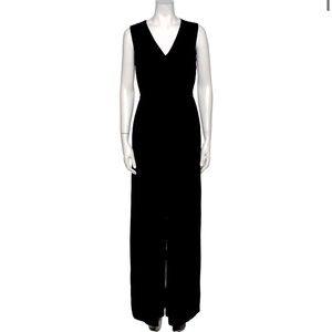 Vince Black Viscose Jumpsuit. Wide leg, fitted bodice neck bodice. Size 12